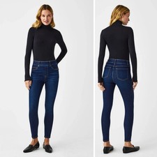 Spanx Ankle Skinny Jeans Midnight Shade Stretch Blue Denim Size Small 27X28 NEW
