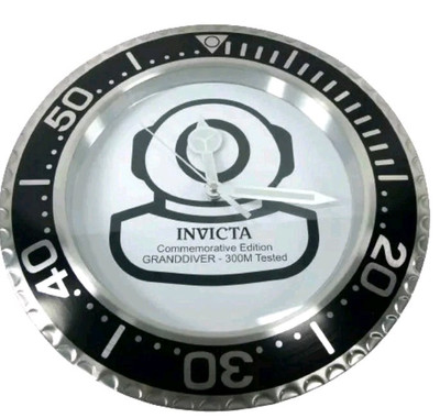 Invicta Pro Diver Dial 355mm Quartz Black & Stainless Steel 14'' Wall Clock (HH)