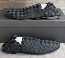 Bottega Veneta Men s Intrecciato Weave Fabric Slippers Loafers Size 41 Black