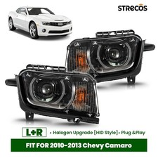Upgrade Halogen Headlights 2010-2013 Chevy Camaro Tube Projector W Led Drl Pair Upgrade Halogen Headlights 2010-2013 Chevy Camaro Tube Projector W Led Drl Pair