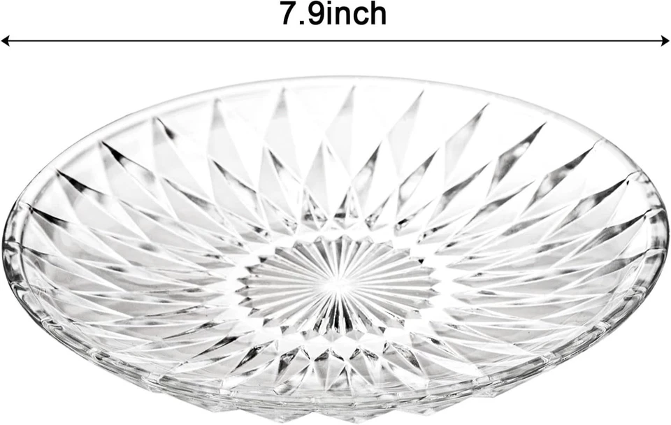 Juego de 12 platos de ensalada de cristal, platos de postre transparentes redondos de 8 pulgadas restaurante... Foto 2 de 4