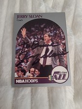 Jerry Sloan signed autographed AUTO 1990-91 Hoops card #330 Utah Jazz Autograph