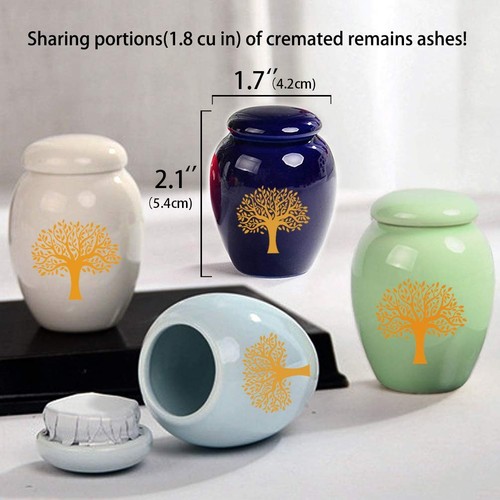 Mini Cremation Urns for Human Ashes Set of 4 - Tree of Life Small Keepsake Urns - Picture 2 of 6