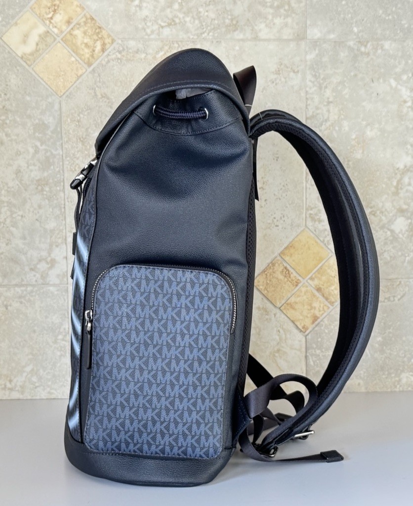 Michael Kors Cooper Large Utility City Backpack MK Dark Navy/Light Sky image 4