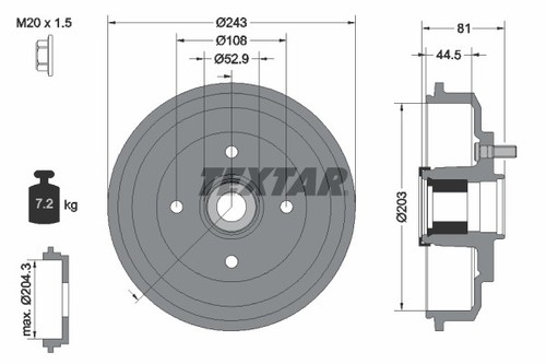 2x BRAKE DRUM 94041300 FOR FORD FIESTA/V/Van FUSION MAZDA 2 FXJA/UTJAF6JB 1.4L - Picture 2 of 6