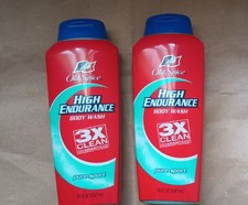 Lot of 2 Vintage Old Spice High Endurance Body Wash Pure Sport, 18 fl oz Each