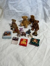 Lot of Vintage Miniature Teddy Bears and bear stuff dollhouse stuffed jointed