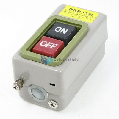 BS211B ON/OFF 3 Phase Self-Locking Power Push Button Switch 380V 1.5KW Kd #hj