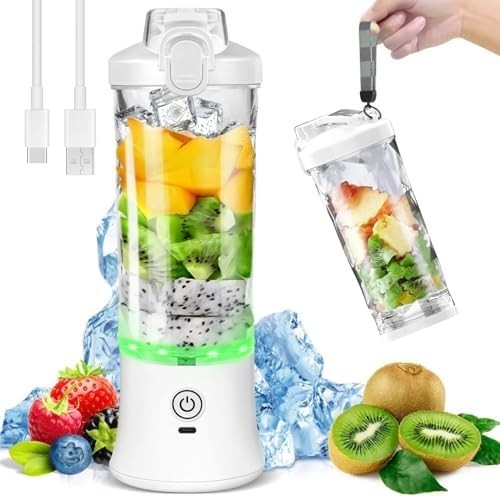 Portable Rechargeable Blender 600ml, 6 Blades, IP67 Waterpro