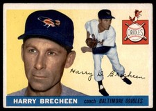 1955 Topps #113  HARRY BRECHEEN  Baltimore Orioles  VG-VG/EX (Corner Wrinkle)