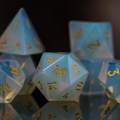 Opalite Stone Dice Set Brand New