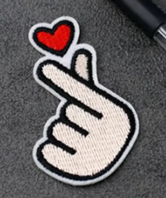 Iron-On Applique Finger Heart 2 +5/8 x 2 1/2 inch - Image 4 of 4