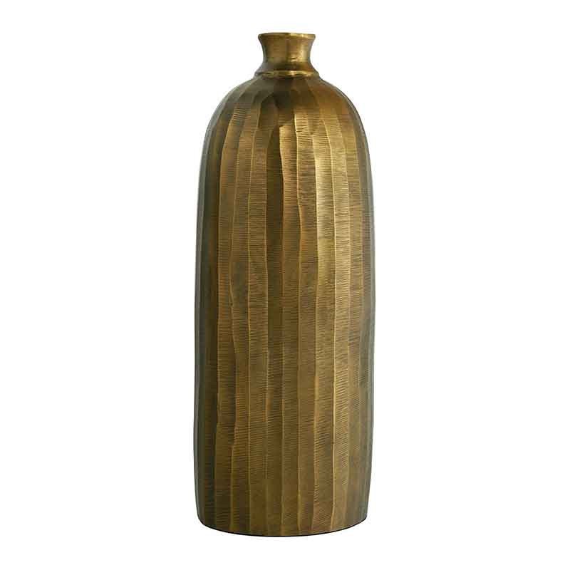 Bouteille décorative Ombline dorée pour habiller un buffet de salle à manger chic de 18x49cm