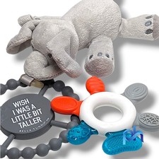 Philips Avent Elephant Plush Pacifier Holder Bella Tunno Teether Toy Lot of 3