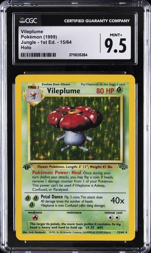 Vileplume (1st Edition) graded CGC 9.5 for sale on eBay