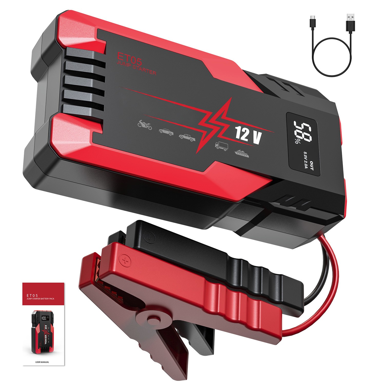 Portable Car Jump Starter Booster 4000A Jumper Box Power Bank Battery Charger US