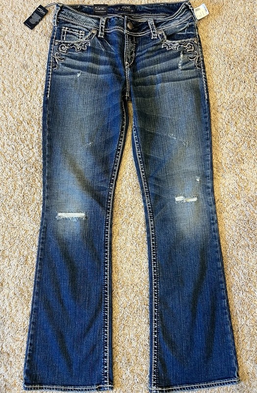 Maurice’s Women’s 30x32 Silver Jean Co. Suki Flap Mid Rise Blue Jeans W 30 L 32