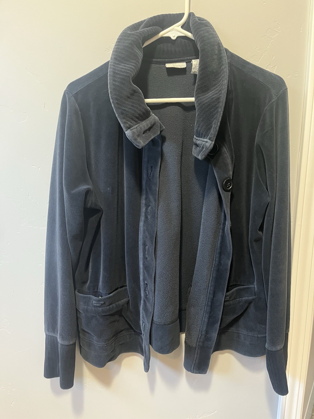 White Staq Velvet Black Jacket Women Large