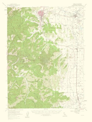Topographical Map - Yreka California Quad - USGS 1956 - Vintage Wall Art