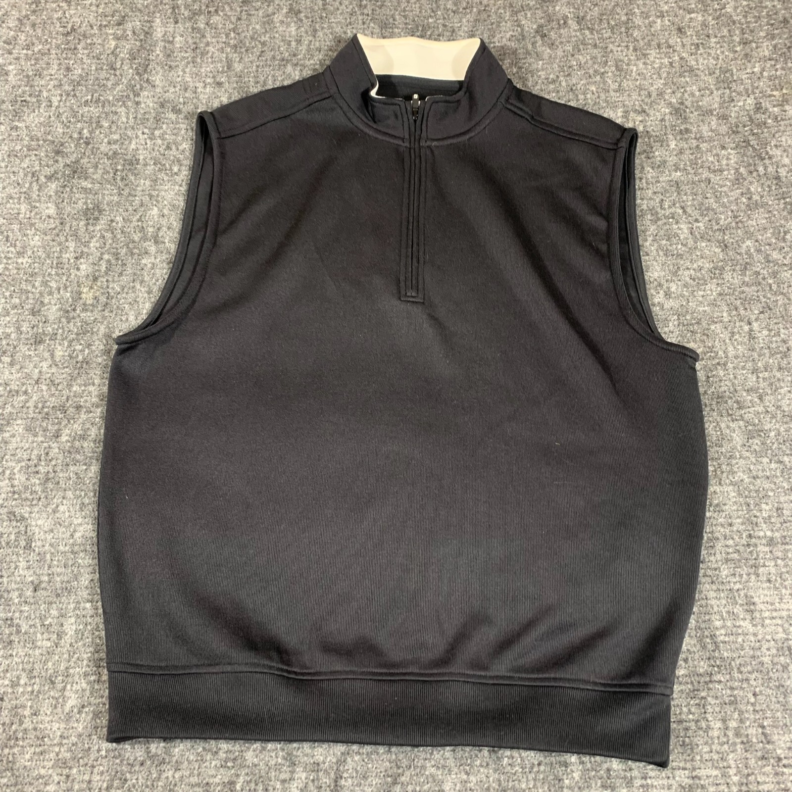 FootJoy Sweater Vest Mens Large Black Quarter Zip Pullover Stretch Luxury Preppy