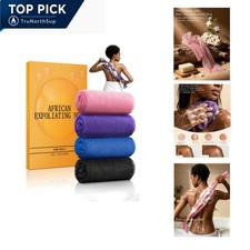 4 Pack African Net Sponge Exfoliating Bath Scrubber for Body  Back Stretchab...