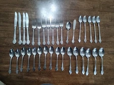 34 pcs Oneida Northland MUSETTE Burnished Stainless Korea Flatware Lot Vintage