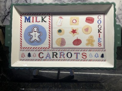 Anthropologie Tray George & Viv art by Emily Taylor Milk Cookies Carrots New