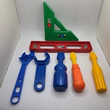 Lot of 6 Vintage Toy Tools Plastic Pretend Play Wrenches Screwdrivers Level