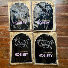 4 Pairs Vintage Nationals Guaranteed Hosiery Nylon Stockings Brown M New NIP