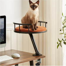 Cat Desk Bed - Desktop Attachment Cat Perch for Home Office, Spinnable Indoor...