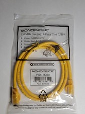 Lot of 79 New Monoprice 3' 550 MHz Cat6 Ethernet Patch Cable UTP, Yellow 3ft.