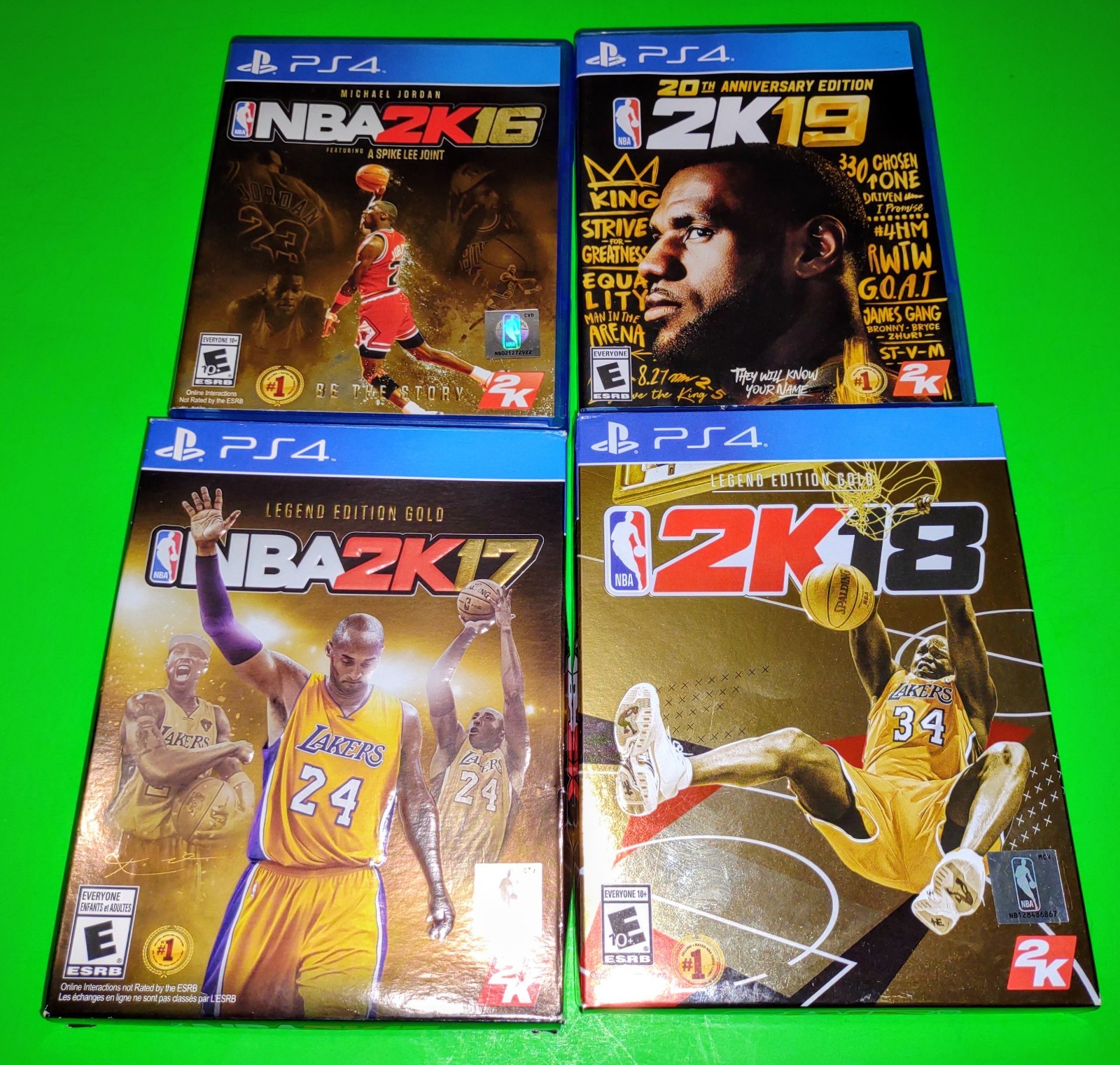 2K Sony PS4 NBA 2K Game Lot: 2K16, 2K17, 2K18, 2K19 Michael Jordan, Kobe ,Shaq 