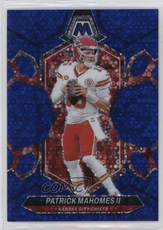 2024 Panini Mosaic No Huddle Blue Prizm 53/75 Patrick Mahomes II #106 0i8b