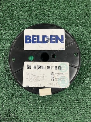 18 AWG Equipment Wire 100  30MTR New-Belden, GRN/Yel 