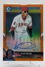 2018 Bowman Chrome Prospect Auto Kevin Maitan #BCPA-KM Auto Orange /25