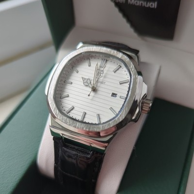 MEN'S FRANK SCHMIDT AMBASSADOR WRIST WATCH FEATURING WHITE TEXTURED DIAL W/R3ATM