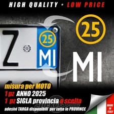 2 Adesivi per TARGA MOTO sigla PROVINCIA e ANNO 2025 moto stickers