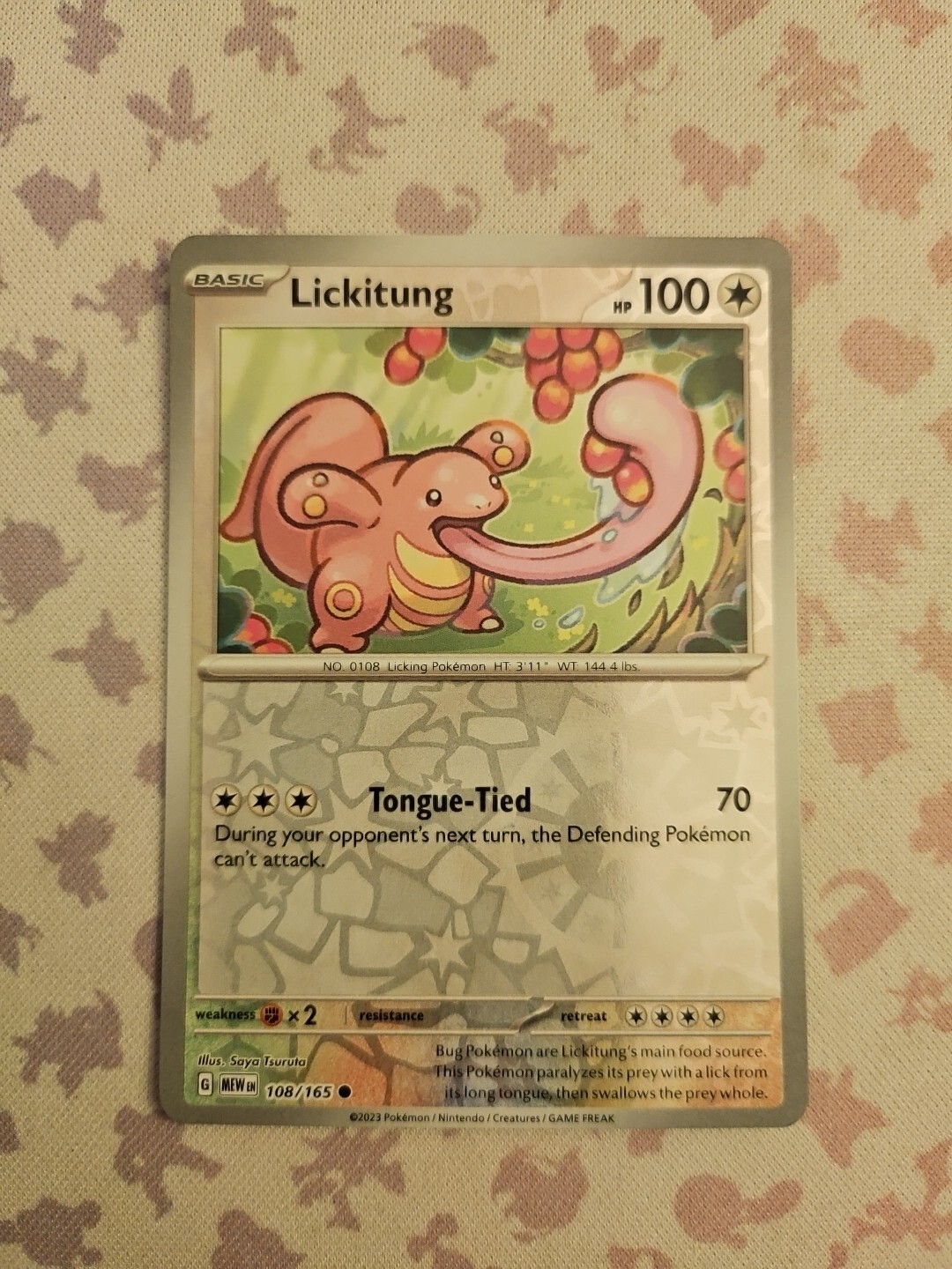 Lickitung 108/165 - Reverse Holo - Pokemon Scarlet & Violet 151 - NM