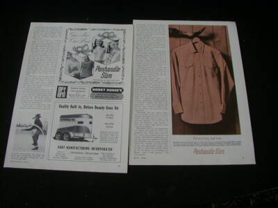 Publicité Magazine Vintage Panhandle Slim, Bottes Et Chapeaux Western - États-Unis