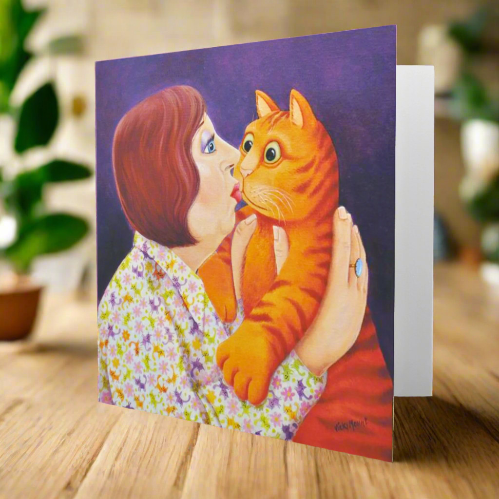 Funny Cat Valentine's Day Anniversary Birthday Card Say I Love You Vicky Mount