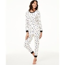 Family PJs Christmas Kids Pajama Tree Print Set Ivory Size 10-12------ NEW
