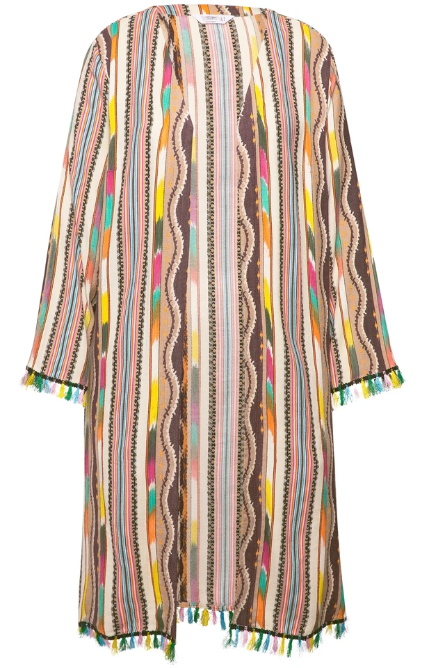 Angel of Style Damen große Größen Kimono lockere Passform Mustermix