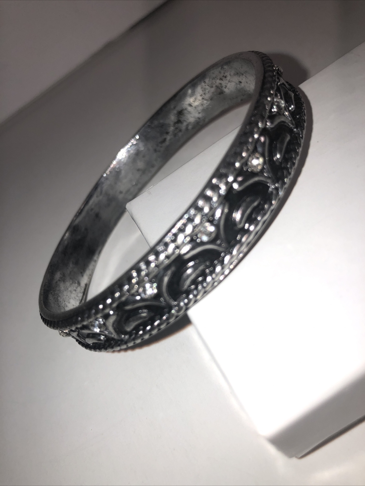 Bangle Bracelet Silver Tone Boho Statement Piece … - image 5