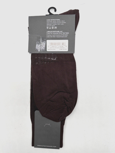 ONE PAIR NEW WITH TAG STACY ADAMS NYLON SLIKY RIBBED MEN'S CREW DRESS SOCKS - Picture 31 of 37