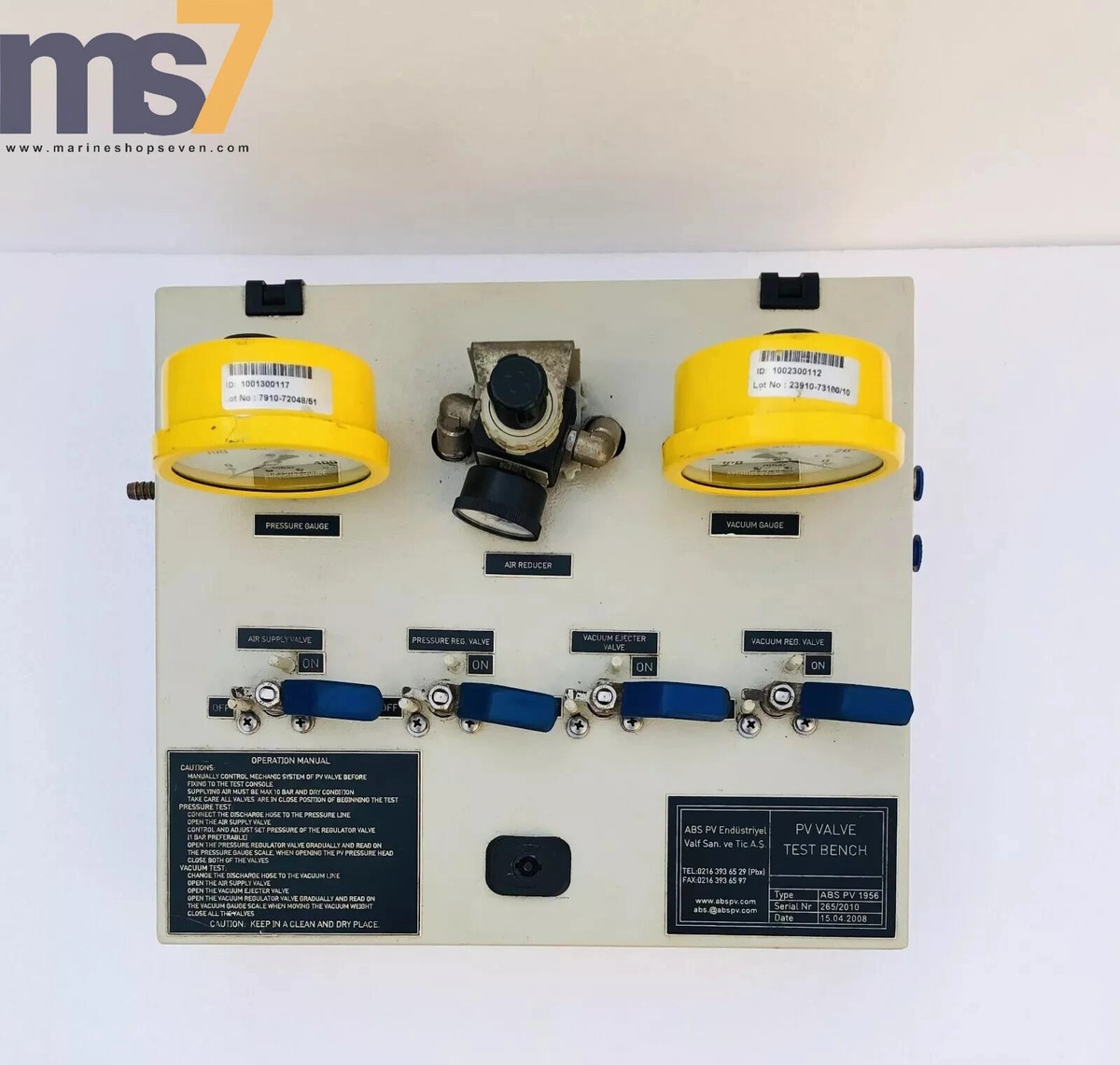 ABS PV 1956 PRESSURE VACUUM TEST BENCH | eBay