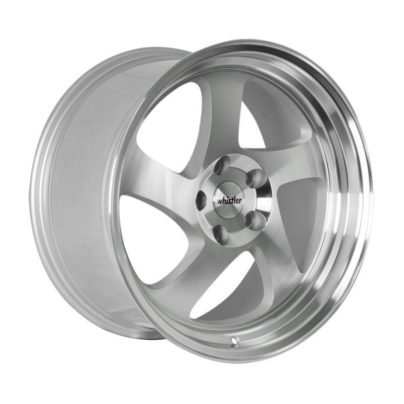 17x9 +25 Whistler KR1 4x100 Silver/Machined Face Wheels (Set of 4