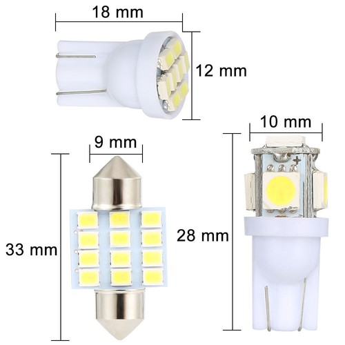 18Pcs For Honda Odyssey 2005-2010 Car Interior LED Light Bulb Package Kit White - Picture 3 of 9