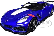 2019 CHEVROLET CORVETTE ZR1 BLUE 1/24 DIECAST MODEL CAR BY MOTORMAX 79356