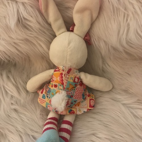Mary Meyer 14” Bunny Rabbit Doll Plush Toy Patch Print Dress HTF - Picture 2 of 3
