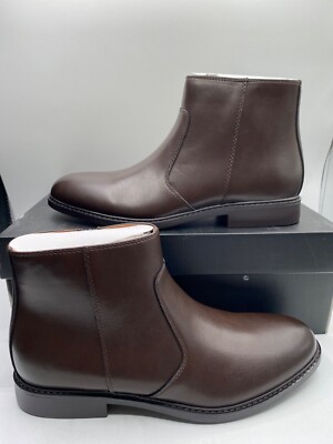 Alfani Men's Brown Liam Comfortable Side Zipper Ankle Espresso Boots Shoes NIB